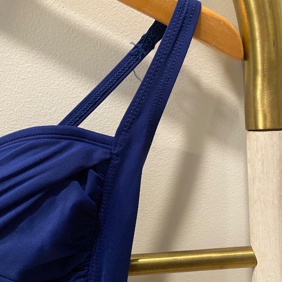 BLEU Rod Beattie Ruched One-Piece Swimsuit Dark Blue Size 6 - Picture 7 of 8